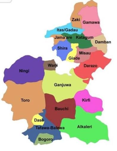 Bauchi State Local Government Areas Map