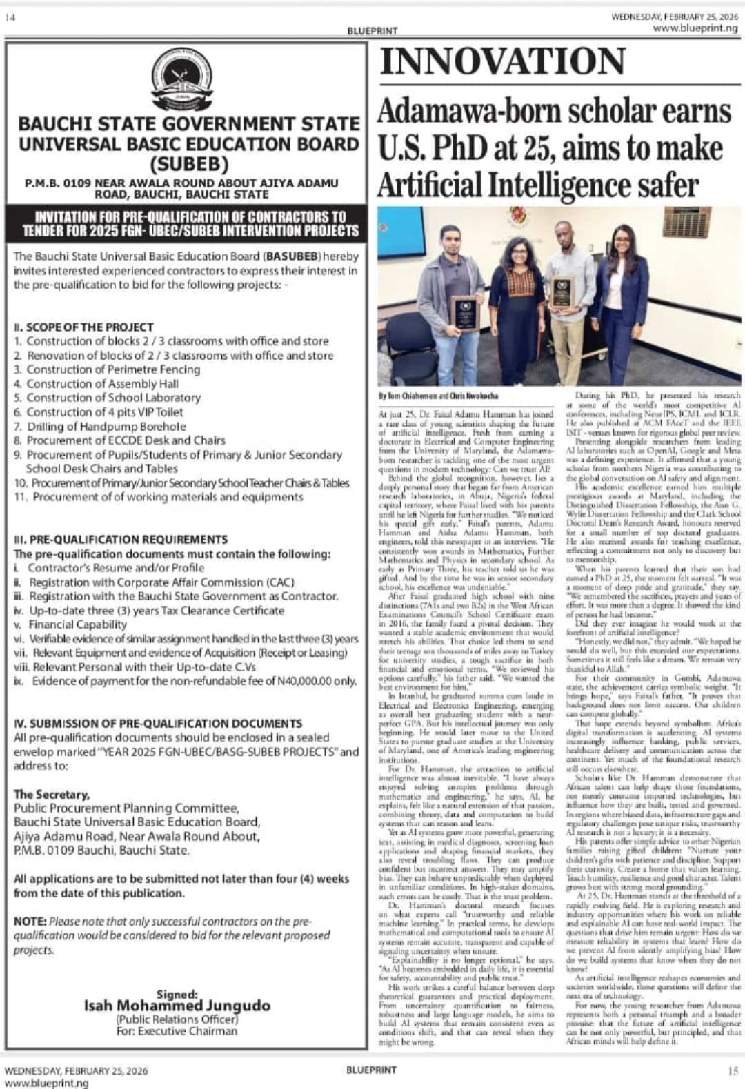 2024, UBEC/SUBEB INTERVENTION